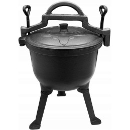 Ketaus 8 litrų talpos medžioklinis virdulys su emaliuota danga