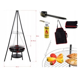 Ilgas vielinis šepetys, grandiklis valymui, grilio grotelių valymas, 3in1