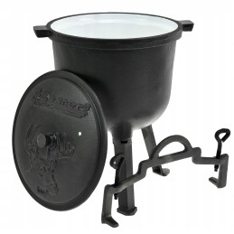 Medžioklinis virdulys 8 l, emaliuotas, emaliuotas ketaus laužo puodas