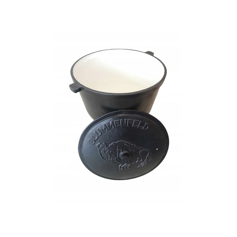 Medžioklinis virdulys 8 l, emaliuotas, emaliuotas ketaus laužo puodas