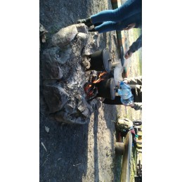 Ketaus katilas Kawamet 4 l virš ugnies