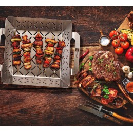 Set of strong grill trays stainless steel