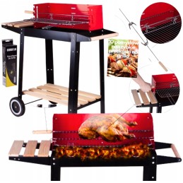 Hit charcoal grill maltec rozen chrome stable grate 2 shelves blower
