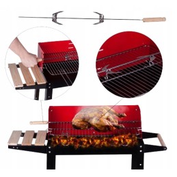 Hit charcoal grill maltec rozen chrome stable grate 2 shelves blower