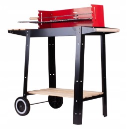 Hit charcoal grill maltec rozen chrome stable grate 2 shelves blower