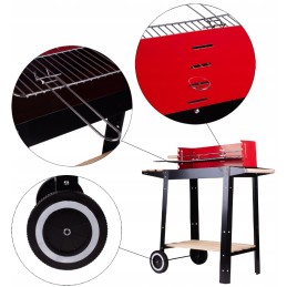 Hit charcoal grill maltec rozen chrome stable grate 2 shelves blower