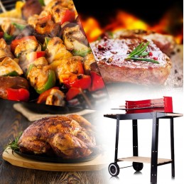Hit charcoal grill maltec rozen chrome stable grate 2 shelves blower