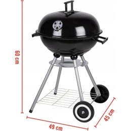 Grilis su anglimis su dangteliu, talpiomis 43 cm grotelėmis, stabiliu, tvirtu premium griliu