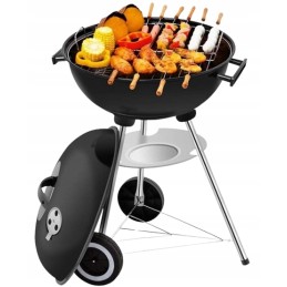 Grilis su anglimis su dangteliu, talpiomis 43 cm grotelėmis, stabiliu, tvirtu premium griliu