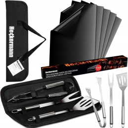 xxxl grilio priedų rinkinys + 5x tefloninis kilimėlis