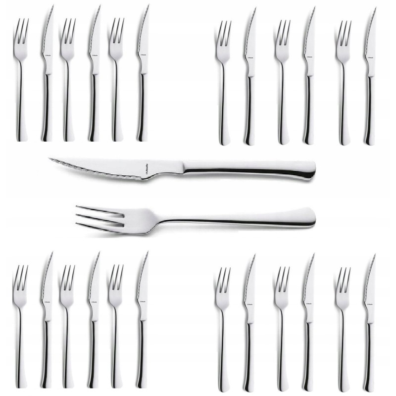 Amefa 24 stalo įrankiai peiliai šakutės grilis kepsnys chuletero kiaulienos gabalėlis pica