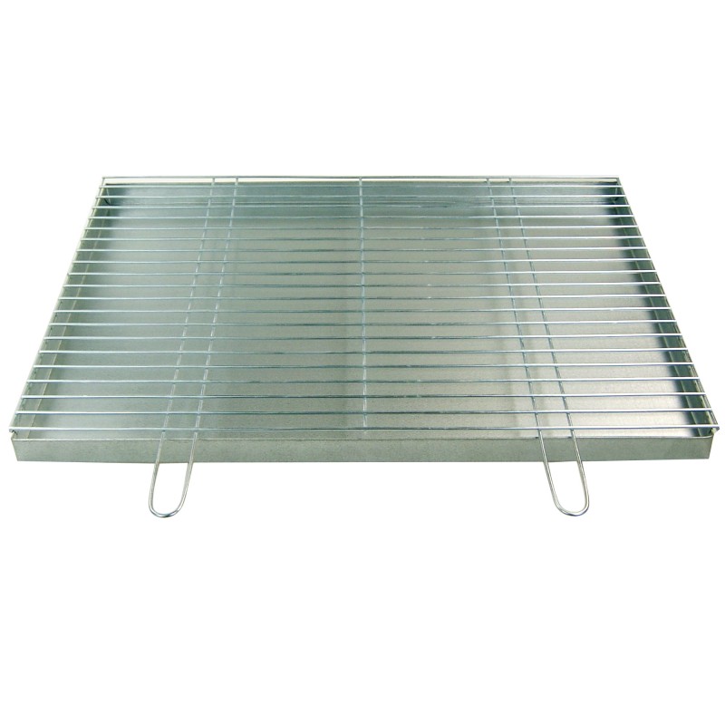 Grotelės kepsninei statyti 80x60 - skersmuo 4mm - chromuotos su krosnele / pelenine