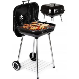 Sodo anglies grilis su dangteliu ant ratų