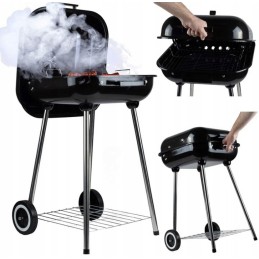 Sodo anglies grilis su dangteliu ant ratų