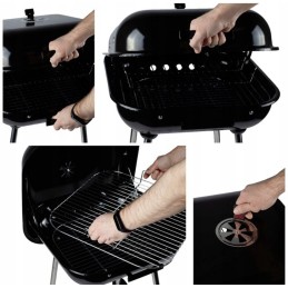 Sodo anglies grilis su dangteliu ant ratų