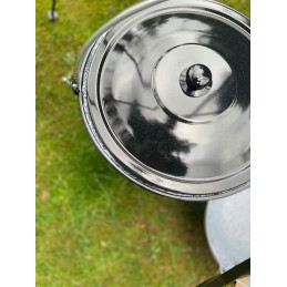 Originalus vengriškas emaliuotas katilas 13l + stovas 120cm + dangtelis + šaukštas