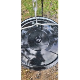 Originalus vengriškas emaliuotas katilas 13l + stovas 120cm + dangtelis + šaukštas