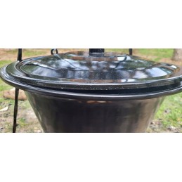 Originalus vengriškas emaliuotas katilas 13l + stovas 120cm + dangtelis + šaukštas