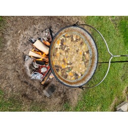 Originalus vengriškas emaliuotas katilas 10l + stovas 120cm + dangtis