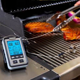 Broil king kieto grilio termometras 2x plieninis zondas 2 matavimų laikmatis