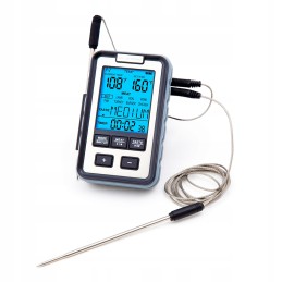 Broil king kieto grilio termometras 2x plieninis zondas 2 matavimų laikmatis