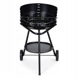 Round garden grill with adjustable grate height
