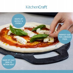 Kitchencraft kepimo akmuo su nepridegančia apdaila ir receptai dovanų dėžutėje, apvalus, ketaus, 27 cm