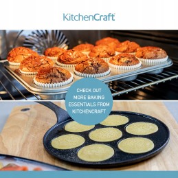 Kitchencraft kepimo akmuo su nepridegančia apdaila ir receptai dovanų dėžutėje, apvalus, ketaus, 27 cm