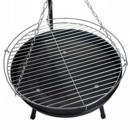 Trikojis sodo židinys su grotelėmis 47cm 150cm pakabinamas 2in1 reguliavimas
