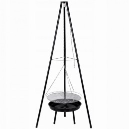 Trikojis sodo židinys su grotelėmis 47cm 150cm pakabinamas 2in1 reguliavimas