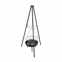 Trikojis sodo židinys su grotelėmis 47cm 150cm pakabinamas 2in1 reguliavimas