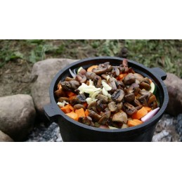 Medžioklinis virdulys 8 litrų, židinys, ketaus grilis, didelis kepsnys