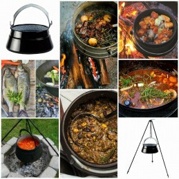 Original Hungarian enameled cauldron 6l