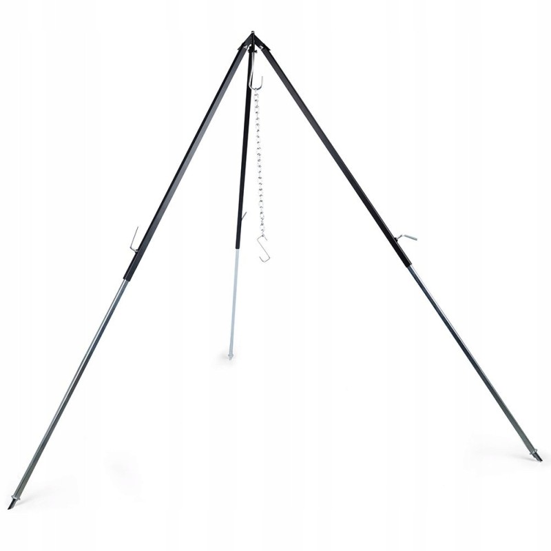 Katilo stovas, plieninės grotelės, reguliuojamas trikojis, 150 cm
