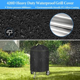 Apvalus sodo grilio dangtis vandeniui atsparus oxford 63x88 cm UV apsauga