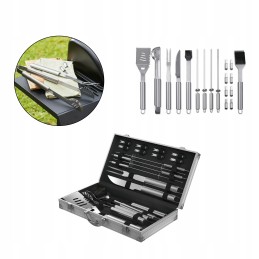 ⭐ Grilio stalo įrankiai lagamine su aliuminio rėmu [18 vnt.]