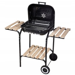 Anglies kepsninė su dangteliu ir medinėmis lentynomis, 45x40cm