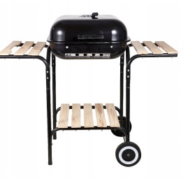 Anglies kepsninė su dangteliu ir medinėmis lentynomis, 45x40cm