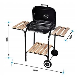 Anglies kepsninė su dangteliu ir medinėmis lentynomis, 45x40cm