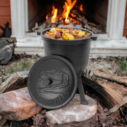 Emaliuotas ketaus puodas, 8 litrai, skrudinti troškiniai, nemokamas šaukštas