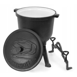 Emaliuotas ketaus puodas, 8 litrai, skrudinti troškiniai, nemokamas šaukštas