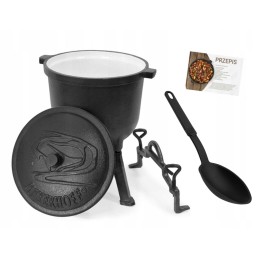 Emaliuotas ketaus puodas, 8 litrai, skrudinti troškiniai, nemokamas šaukštas