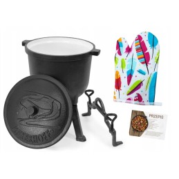 Medžioklinis katilas, emaliuotas ketaus puodas, 8 litrai