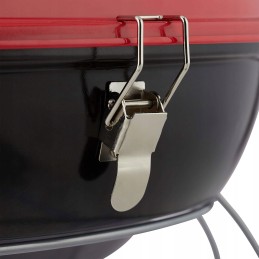 Relaxdays nešiojamas rutulinis grilis, su dangčiu, skanus grilis, piknikas, didelis kepimo paviršius, anglis, ø 36 cm, raudona