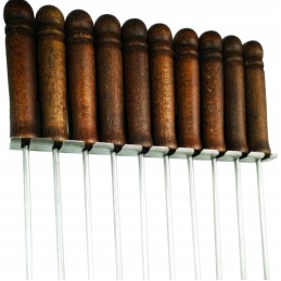 Nerūdijančio plieno laužo pagaliukai, 140 cm, 10 vnt, kabykla