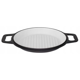 3 viename emaliuotas ketaus puodas, 5 litrai, dangtis, grilio funkcija, ugnies puodas