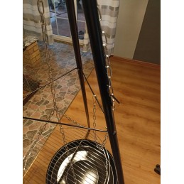 ⭐ Sodo kepsninė su anglimis, stabilus trikojis, 2 viename laužavietė ⭐