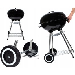 Portable charcoal garden grill with cover