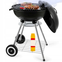 Portable charcoal garden grill with cover