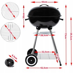 Portable charcoal garden grill with cover